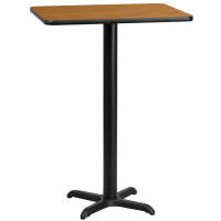 Flash Furniture XU-NATTB-2430-T2222B-GG 30" Rectangular Natural Laminate Table Top with Base
